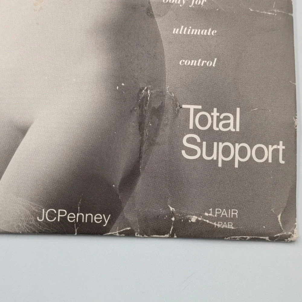Vintage JCPenney Subtle Shapers‎ Total Support Pantyhose Queen Tall Bone